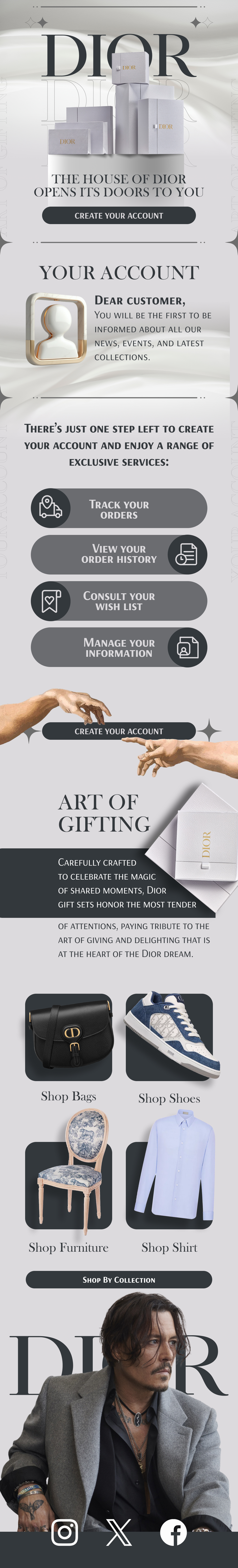 Dior — account welcome email
